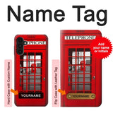 Samsung Galaxy A13 4G Hard Case Classic British Red Telephone Box with custom name