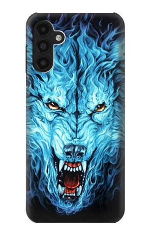 Samsung Galaxy A13 4G Hard Case Blue Fire Grim Wolf
