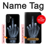 Samsung Galaxy A13 4G Hard Case X-ray Hand Middle Finger with custom name