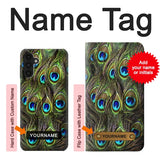 Samsung Galaxy A13 4G Hard Case Peacock Feather with custom name