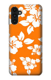 Samsung Galaxy A13 4G Hard Case Hawaiian Hibiscus Orange Pattern