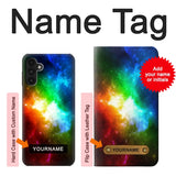 Samsung Galaxy A13 4G Hard Case Colorful Rainbow Space Galaxy with custom name