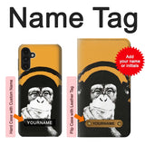 Samsung Galaxy A13 4G Hard Case Funny Monkey with Headphone Pop Music with custom name