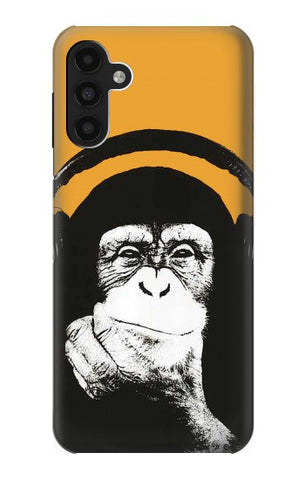 Samsung Galaxy A13 4G Hard Case Funny Monkey with Headphone Pop Music