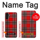 Samsung Galaxy A13 4G Hard Case Tartan Red Pattern with custom name