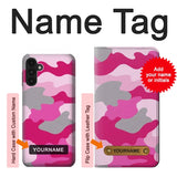 Samsung Galaxy A13 4G Hard Case Pink Camouflage with custom name