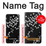 Samsung Galaxy A13 4G Hard Case Japanese Style Black Flower Pattern with custom name