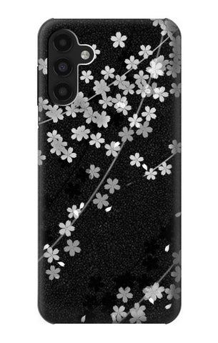Samsung Galaxy A13 4G Hard Case Japanese Style Black Flower Pattern