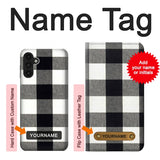 Samsung Galaxy A13 4G Hard Case Black and White Buffalo Check Pattern with custom name