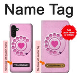 Samsung Galaxy A13 4G Hard Case Pink Retro Rotary Phone with custom name