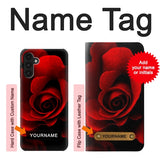 Samsung Galaxy A13 4G Hard Case Red Rose with custom name