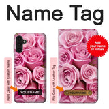Samsung Galaxy A13 4G Hard Case Pink Rose with custom name