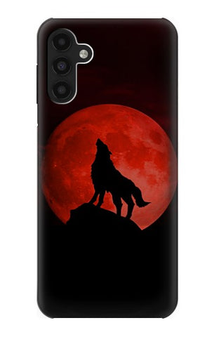 Samsung Galaxy A13 4G Hard Case Wolf Howling Red Moon