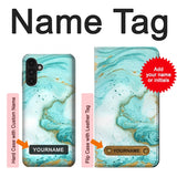 Samsung Galaxy A13 4G Hard Case Green Marble Graphic Print with custom name