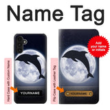 Samsung Galaxy A13 4G Hard Case Dolphin Moon Night with custom name