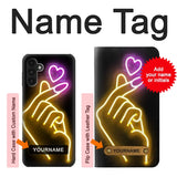 Samsung Galaxy A13 4G Hard Case Cute Mini Heart Neon Graphic with custom name