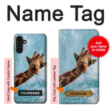 Samsung Galaxy A13 4G Hard Case Cute Smile Giraffe with custom name