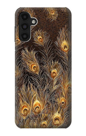 Samsung Galaxy A13 4G Hard Case Gold Peacock Feather