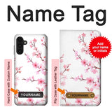 Samsung Galaxy A13 4G Hard Case Pink Cherry Blossom Spring Flower with custom name