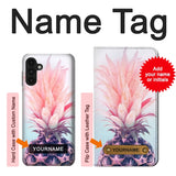 Samsung Galaxy A13 4G Hard Case Pink Pineapple with custom name