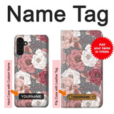 Samsung Galaxy A13 4G Hard Case Rose Floral Pattern with custom name