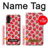 Samsung Galaxy A13 4G Hard Case Strawberry Pattern with custom name