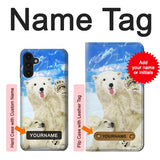 Samsung Galaxy A13 4G Hard Case Arctic Polar Bear in Love with Seal Paint with custom name