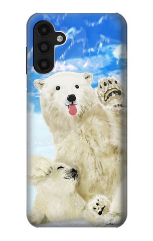 Samsung Galaxy A13 4G Hard Case Arctic Polar Bear in Love with Seal Paint