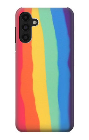 Samsung Galaxy A13 4G Hard Case Cute Vertical Watercolor Rainbow