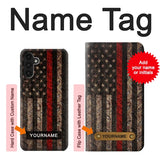 Samsung Galaxy A13 4G Hard Case Fire Fighter Metal Red Line Flag Graphic with custom name