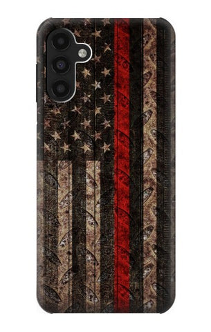 Samsung Galaxy A13 4G Hard Case Fire Fighter Metal Red Line Flag Graphic