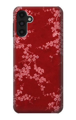 Samsung Galaxy A13 4G Hard Case Red Floral Cherry blossom Pattern