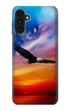 Samsung Galaxy A13 4G Hard Case Bald Eagle Flying Colorful Sky