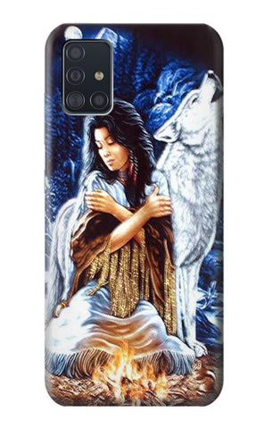 Samsung Galaxy A51 Hard Case Grim Wolf Indian Girl