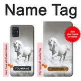 Samsung Galaxy A51 Hard Case White Horse with custom name