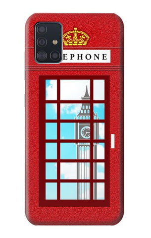 Samsung Galaxy A51 Hard Case England Classic British Telephone Box Minimalist