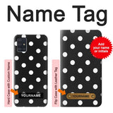 Samsung Galaxy A51 Hard Case Black Polka Dots with custom name