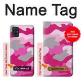 Samsung Galaxy A51 Hard Case Pink Camouflage with custom name