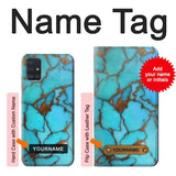 Samsung Galaxy A51 Hard Case Aqua Turquoise Rock with custom name