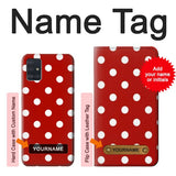 Samsung Galaxy A51 Hard Case Red Polka Dots with custom name