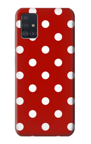 Samsung Galaxy A51 Hard Case Red Polka Dots