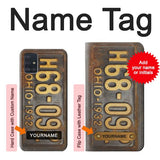 Samsung Galaxy A51 Hard Case Vintage Car License Plate with custom name