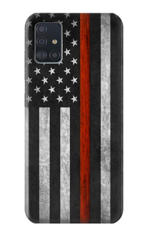 Samsung Galaxy A51 Hard Case Firefighter Thin Red Line Flag