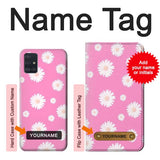 Samsung Galaxy A51 Hard Case Pink Floral Pattern with custom name