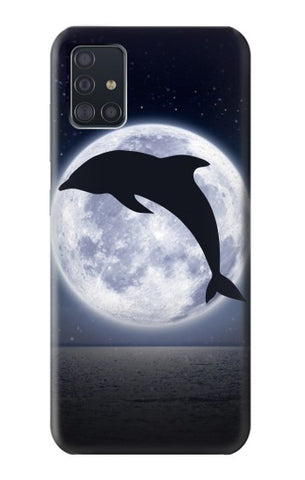 Samsung Galaxy A51 Hard Case Dolphin Moon Night
