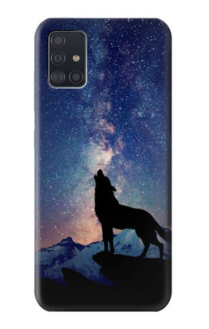 Samsung Galaxy A51 Hard Case Wolf Howling Million Star