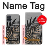 Samsung Galaxy A51 Hard Case Gray Black Palm Leaves with custom name