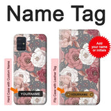 Samsung Galaxy A51 Hard Case Rose Floral Pattern with custom name