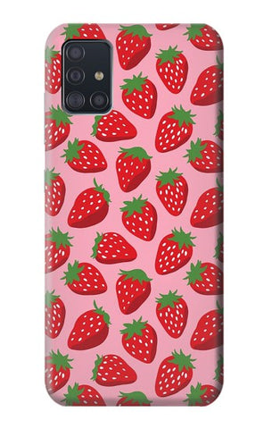 Samsung Galaxy A51 Hard Case Strawberry Pattern