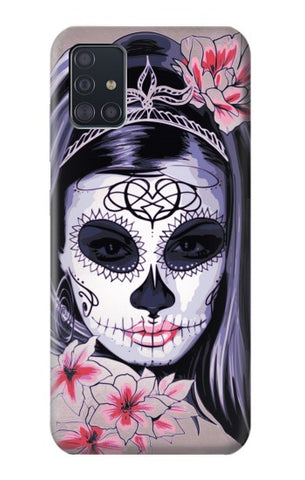 Samsung Galaxy A51 Hard Case Sugar Skull Steam Punk Girl Gothic